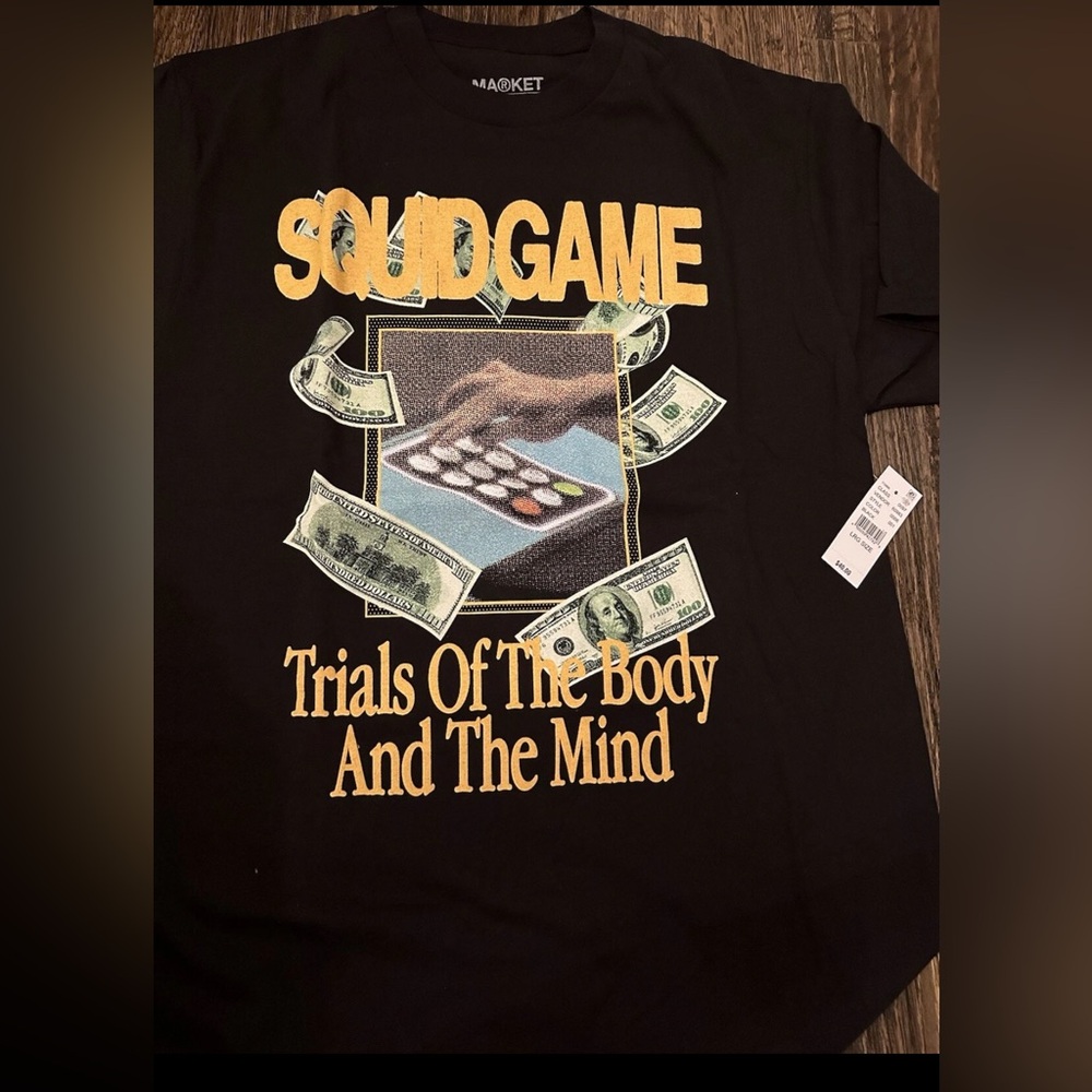 NWT- Pacsun- Market X Netflix-Black Squid Game Graphic T-Shirt